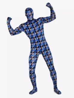 Combinaisons zentai motifs Toussaint Cosplay Costume de zentai beau multicolore écossais en lycra spandex enveloppé Déguisements Halloween