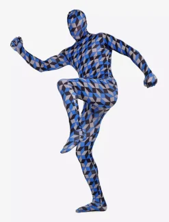Combinaisons zentai motifs Toussaint Cosplay Costume de zentai beau multicolore écossais en lycra spandex enveloppé Déguisements Halloween