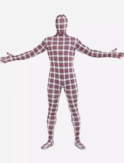 Combinaisons zentai motifs Vêtement de zentai beau multicolore écossais en lycra spandex enveloppé Déguisements Halloween