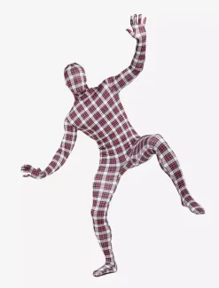 Combinaisons zentai motifs Vêtement de zentai beau multicolore écossais en lycra spandex enveloppé Déguisements Halloween