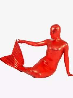 Combinaisons zentai sirène Or brillant métallique Mermaid costume