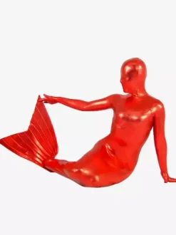 Combinaisons zentai sirène zentaï sirène métallisé brillant noir Déguisements Halloween Toussaint Cosplay Costume