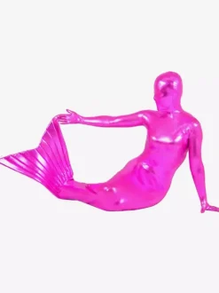 Combinaisons zentai sirène zentaï sirène métallisé brillant noir Déguisements Halloween Toussaint Cosplay Costume