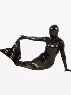 Combinaisons zentai sirène zentaï sirène métallisé brillant noir Déguisements Halloween Toussaint Cosplay Costume
