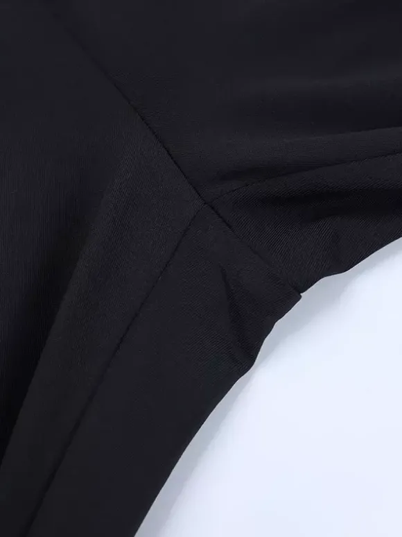 Combinaison évasée à lacets pour femme - Combinaison moulante à manches longues en dentelle florale gothique noire - Tenue de soirée printanière 2026