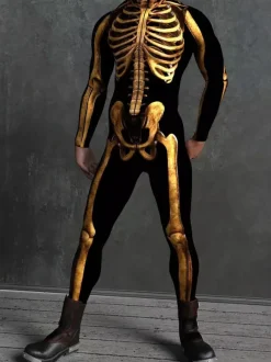 Combinaison zentai à motifs combinaison squelette d'Halloween combinaison moulante anatomique imprimée en 3D