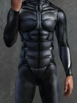 Combinaison zentai à motifs combinaison mécanique noire combinaison moulante imprimée en 3D exosquelette cyberpunk