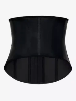 Corset noir sans bretelles pour femme avec boutons sur le devant