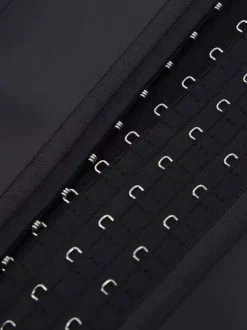 Corset noir sans bretelles pour femme avec boutons sur le devant