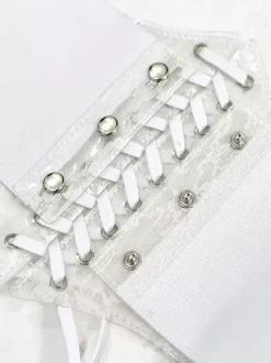 Corset Accessoires Gothique Lolita Blanc Polyester Dentelle Divers