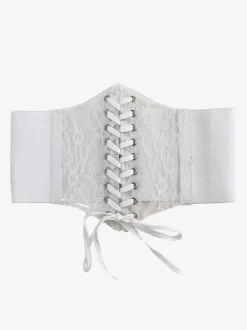 Corset Accessoires Gothique Lolita Blanc Polyester Dentelle Divers