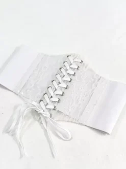Corset Accessoires Gothique Lolita Blanc Polyester Dentelle Divers