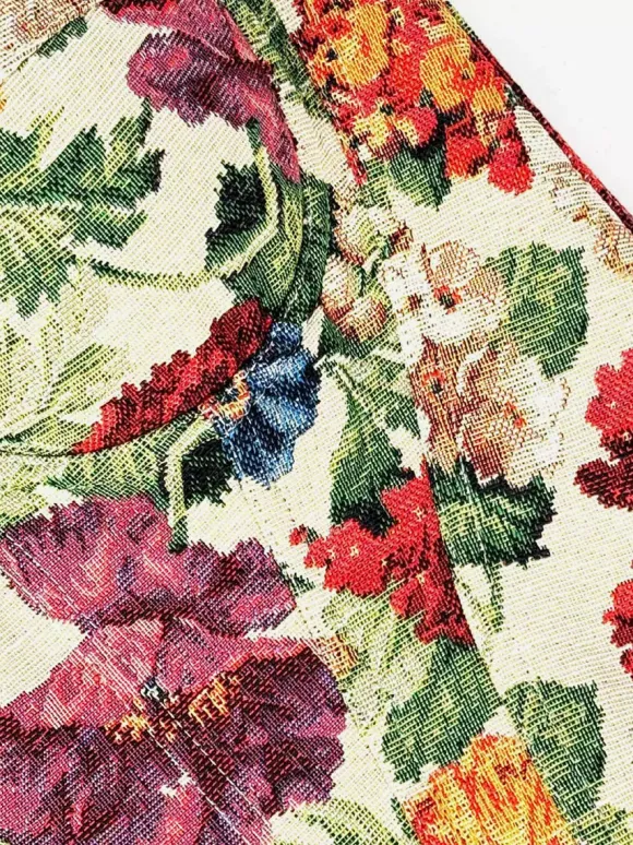 Corset bleu rétro sans manches imprimé coupe ajustée
