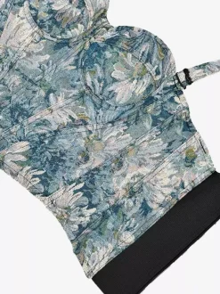 Corset bleu rétro sans manches imprimé coupe ajustée