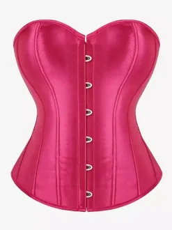 Corset bustier en satin sans bretelles fermeture boutonnée sur le devant et lacée au dos. Gainant