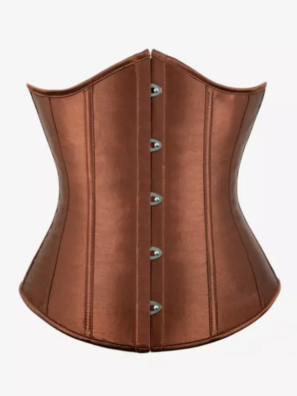 Corset gainant long vintage uni lacé au dos