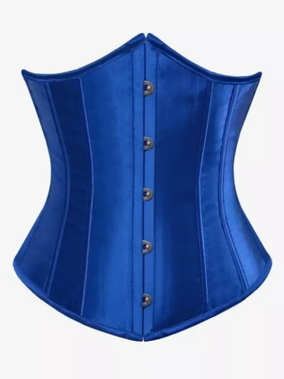Corset gainant long vintage uni lacé au dos
