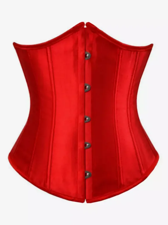 Corset gainant long vintage uni lacé au dos