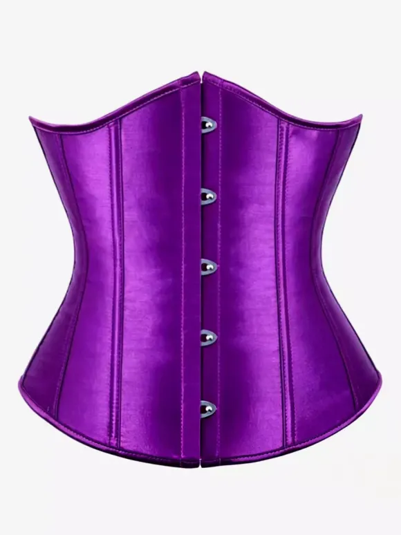 Corset gainant long vintage uni lacé au dos