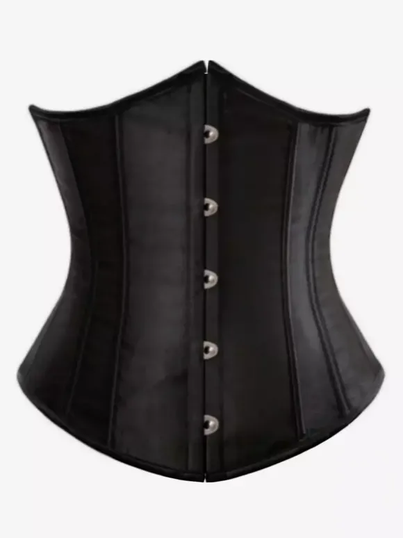 Corset gainant long vintage uni lacé au dos