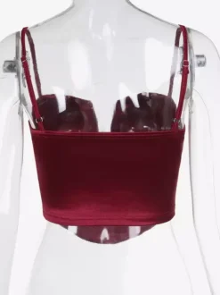 Corset pour femme - Bustier-camisole en satin à décolleté plongeant en V - Soirée d'été en boîte de nuit 2026