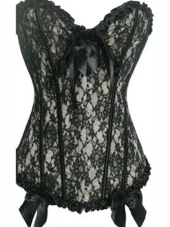 Corset sein couvrant en satin avec noeud et lacets