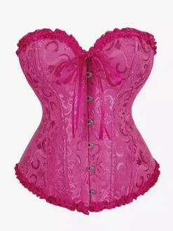 Corsets lingerie sculptante imprimé floral doré sans manches boutonnage sur le devant laçage