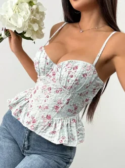 Corsets noirs corsets chics à bretelles décolleté ajusté hauts péplum à lacets