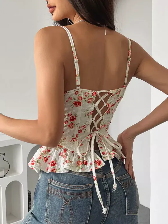Corsets noirs corsets chics à bretelles décolleté ajusté hauts péplum à lacets