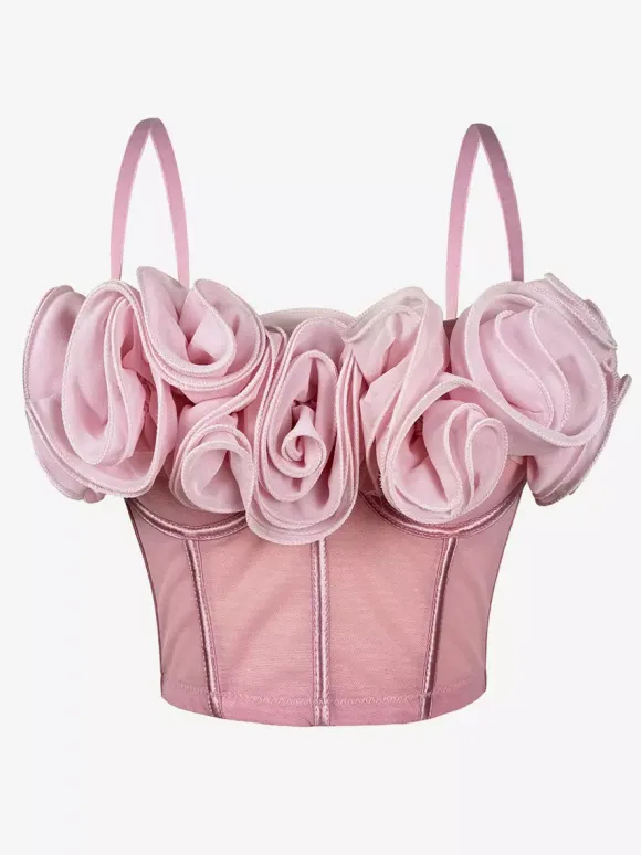 Corsets noirs et rouges sexy sans manches et bustiers coupe ajustée à fleurs