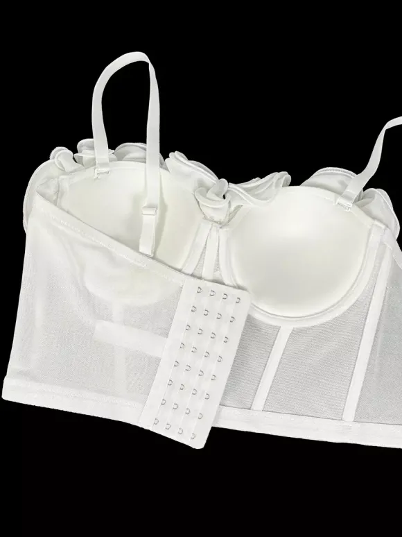 Corsets noirs et rouges sexy sans manches et bustiers coupe ajustée à fleurs