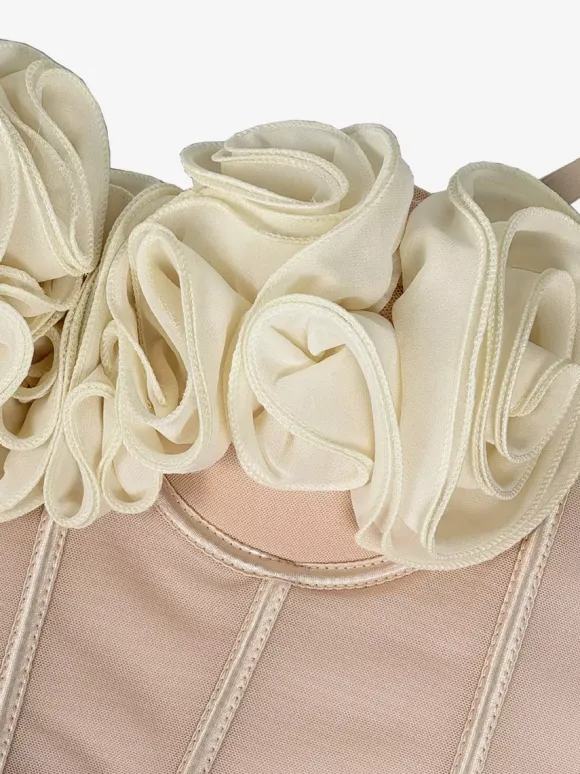 Corsets noirs et rouges sexy sans manches et bustiers coupe ajustée à fleurs