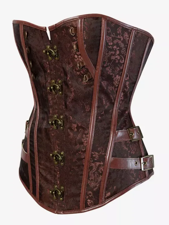 Corsets noirs sexy sans bretelles coupe ajustée boutons et lacets