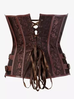 Corsets noirs sexy sans bretelles coupe ajustée boutons et lacets