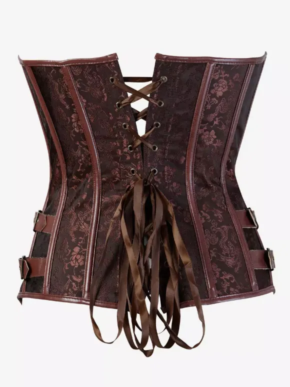 Corsets noirs sexy sans bretelles coupe ajustée boutons et lacets