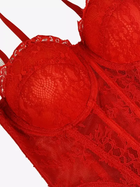 Corsets noirs sexy sans manches et bustiers en dentelle coupe ajustée