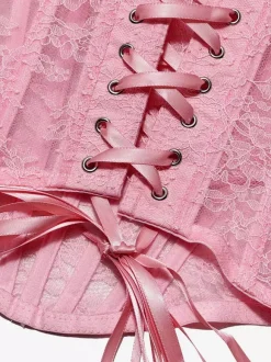 Corsets noirs sexy sans manches et bustiers en dentelle coupe ajustée