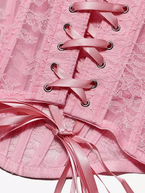 Corsets noirs sexy sans manches et bustiers en dentelle coupe ajustée