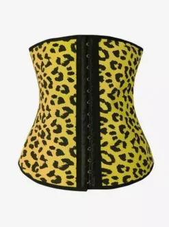 Corset sous-poitrine à imprimé floral léopard agrafe sur le devant gaine amincissante
