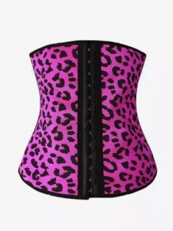Corset sous-poitrine à imprimé floral léopard agrafe sur le devant gaine amincissante