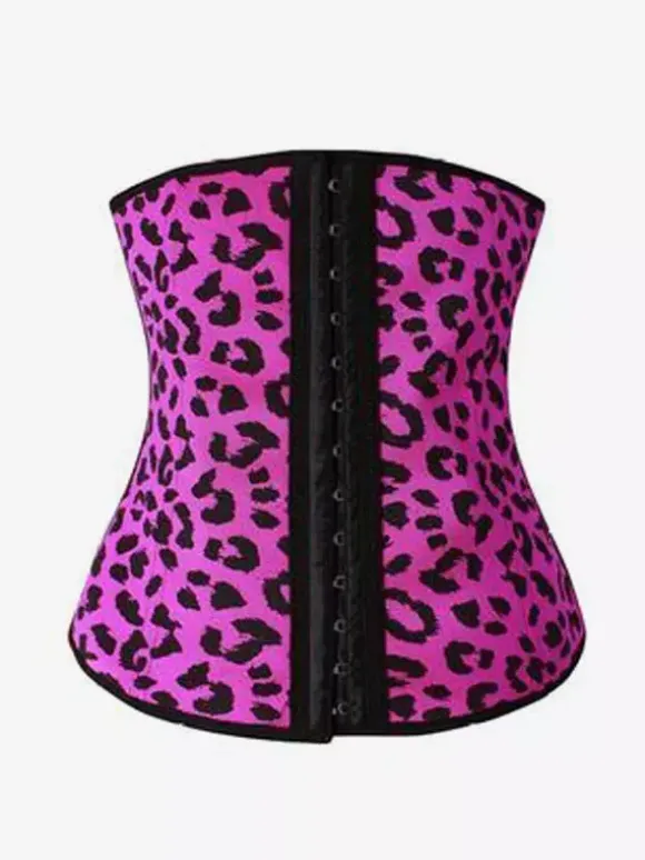 Corset sous-poitrine à imprimé floral léopard agrafe sur le devant gaine amincissante
