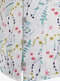 Corsets pour femmes en polyester blanc sans bretelles à lacets imprimé débardeur chic d'intérieur