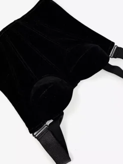 Corsets pour femmes en velours avec armatures en polyester noir et fermeture éclair pour rencontres lingerie chic