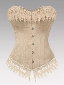 Corset vintage en dentelle polyester pour femme