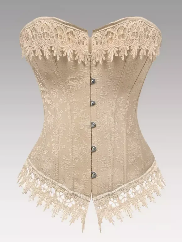 Corset vintage en dentelle polyester pour femme