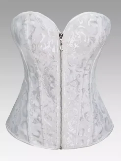 Corset vintage en polyester avec fermeture éclair pour femme