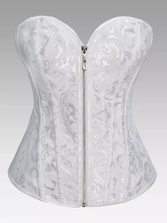 Corset vintage en polyester avec fermeture éclair pour femme