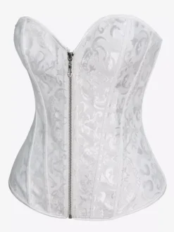 Corset vintage en polyester avec fermeture éclair pour femme