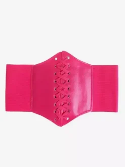 Corset vintage à lacets en microfibre pour femme
