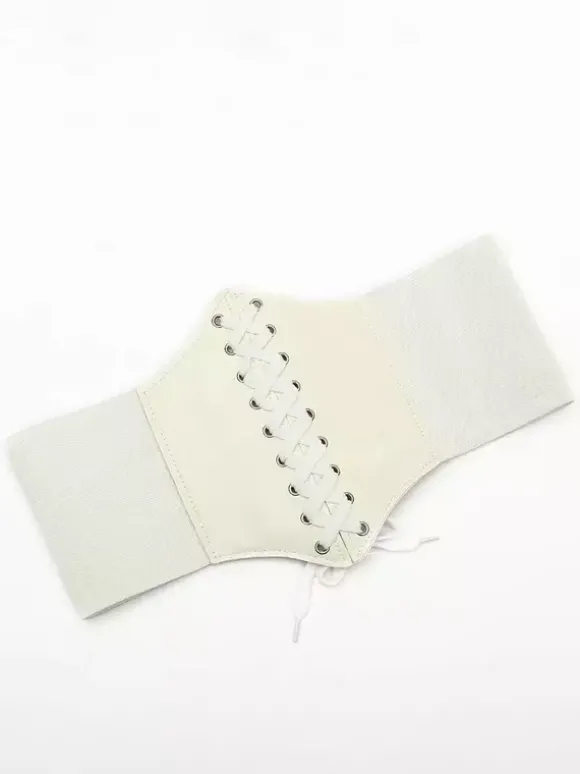 Corset vintage à lacets en microfibre pour femme